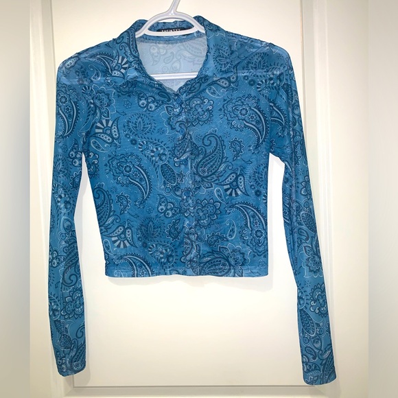 Blue Mesh Country Long Sleeve - Picture 1 of 3